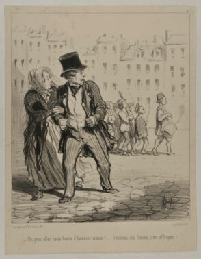 Ou peut aller cette bande d’hommes armés!…rentrons, ma femme, c’est effrayant!…