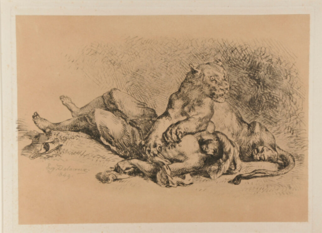 Lion Lacerating the Chest of an Arab