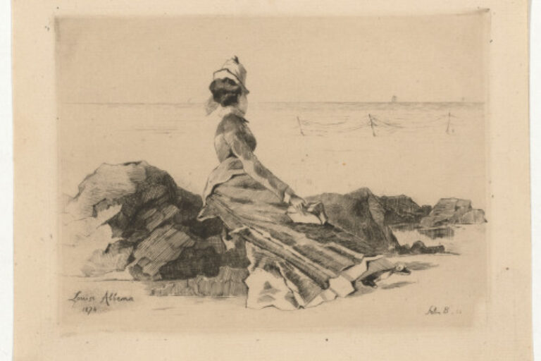 WOMAN SEATED ON A ROCK
