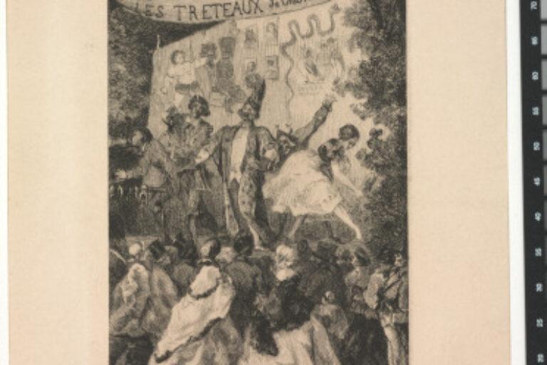FRONTISPIECE FOR THE BOOK "CHARLES MONSELET, LES TRÉTEAUX (PARIS: POULET-MALASSIS, 1859)"