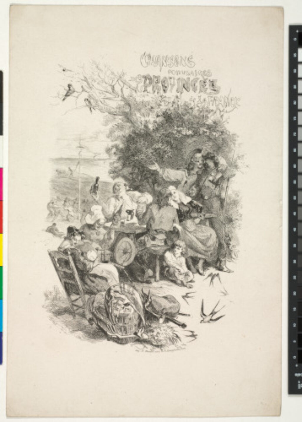 Frontispiece for the book “Chansons populaires des provinces de France (Paris: Bourdillat et Cie., 1860)”
