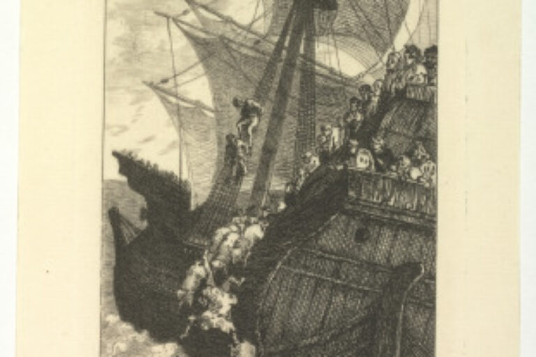 PANURGE CAUSED THE DEALER AND HIS SHEEP TO DROWN