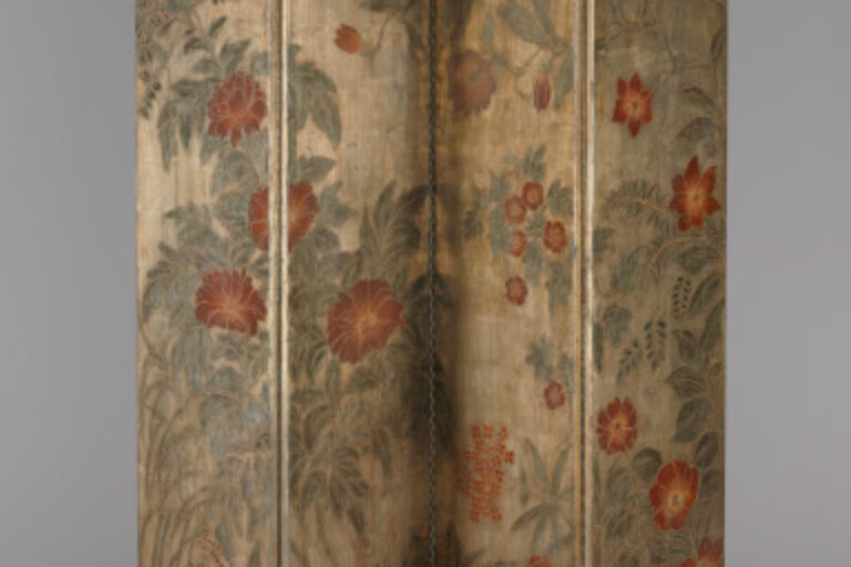 Pair of Folding Four-Panel Folding Screens