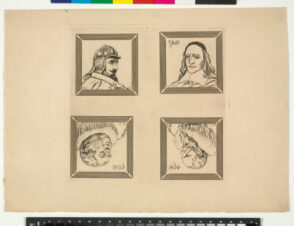 Four Busts of Men in Frames