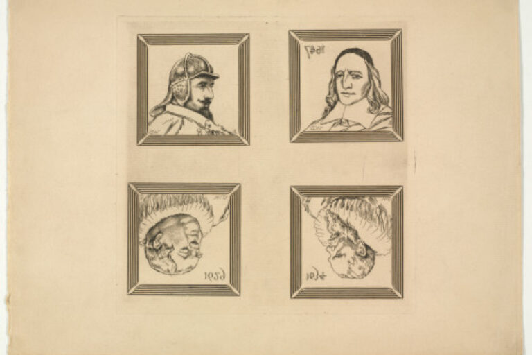 FOUR BUSTS OF MEN IN FRAMES