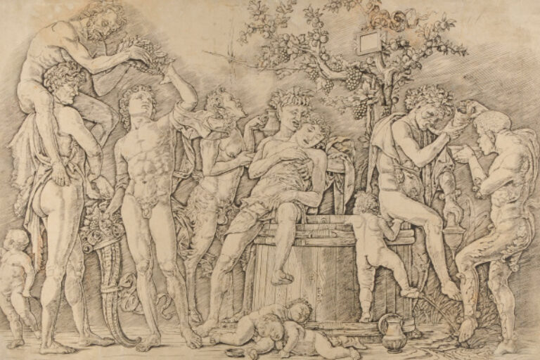 BACCHANALIAN GROUP WITH A WINE PRESS