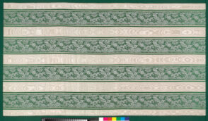 Damask Panel with Stripes of Moiré and Lace Designs