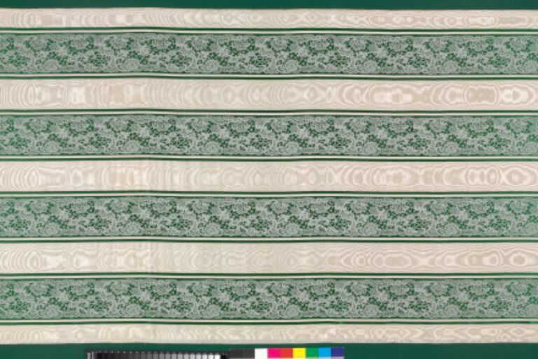 Damask Panel with Stripes of Moiré and Lace Designs
