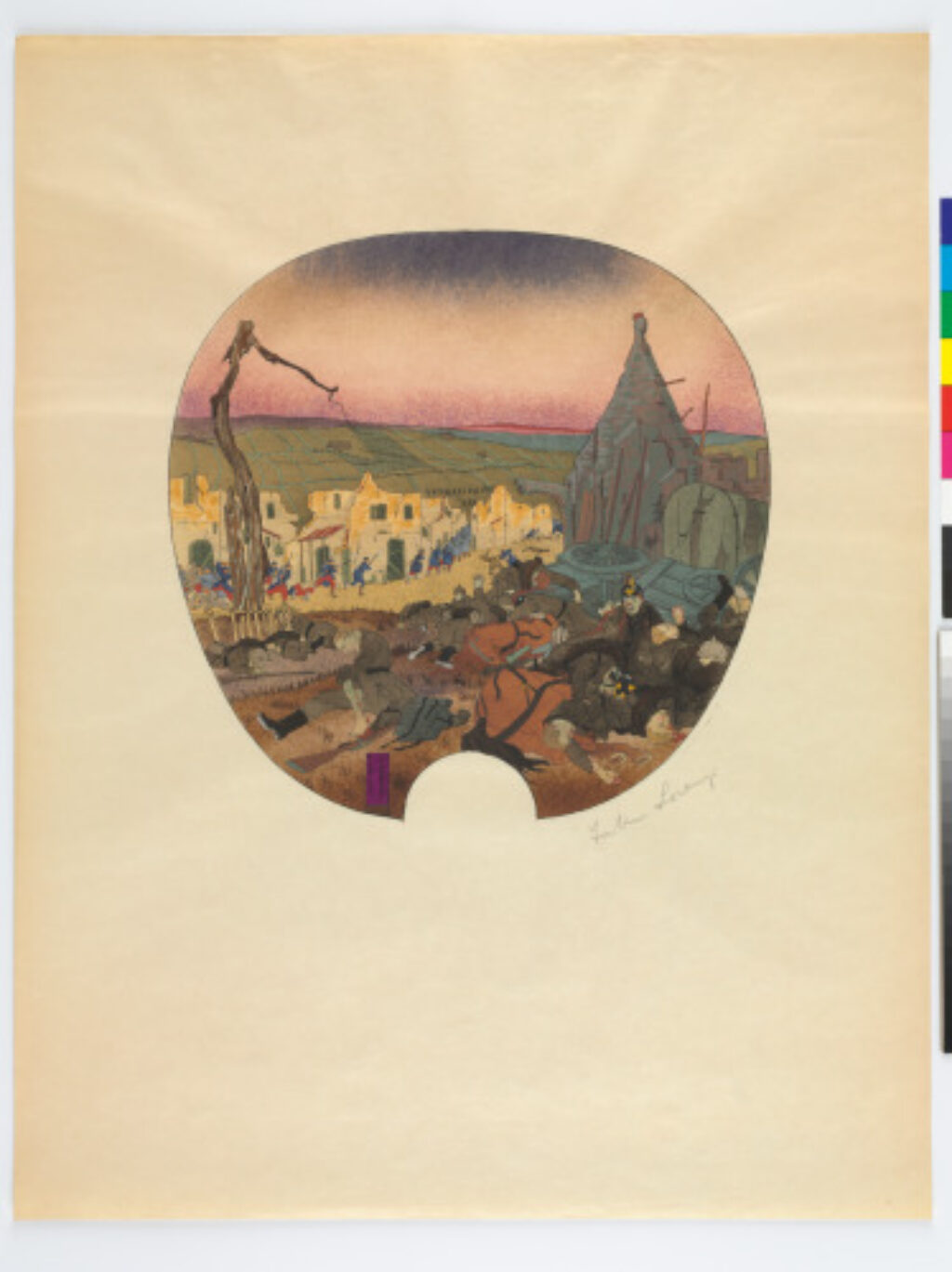 From the series “World War I Infantry Scenes in Japanese Fans” - Image 1