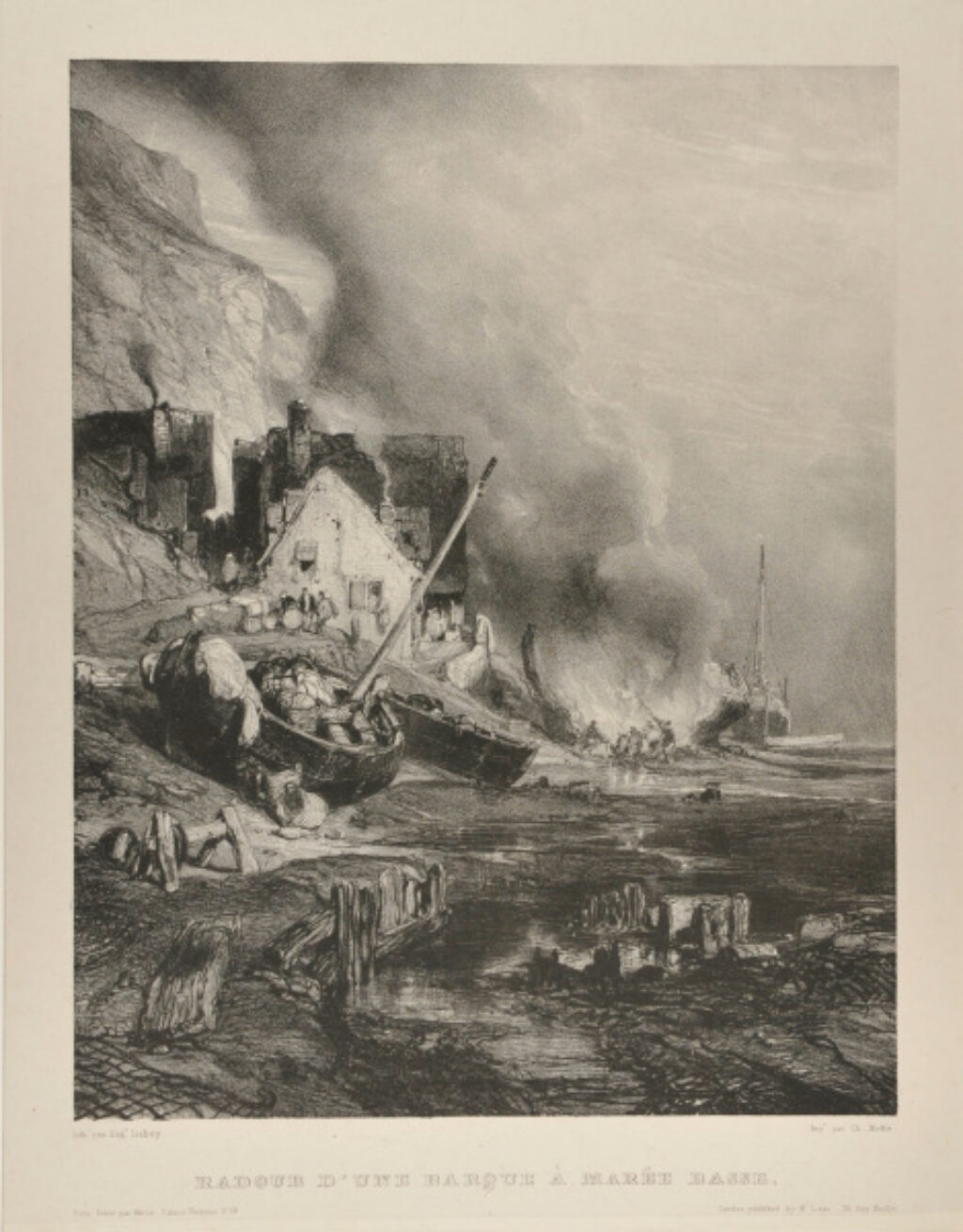 Radoub d’une barque à marée basse