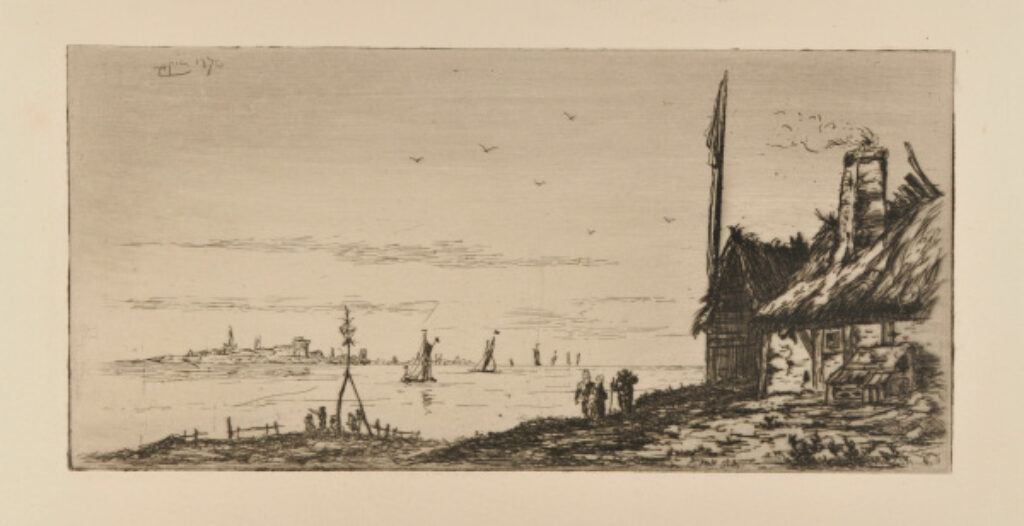 Toit de chaume au bord de l’eau