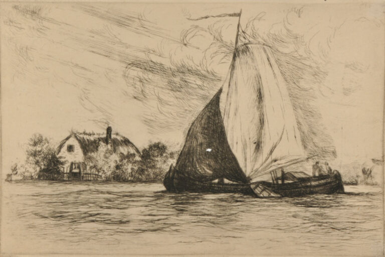 SAILBOATS AND COTTAGE
