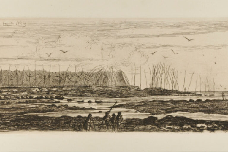 LOW TIDE WITH NETS DRYING
