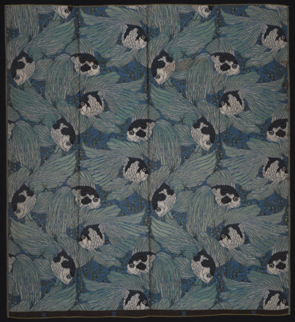 Furnishing Fabric with Goldfish Motif - Image 1
