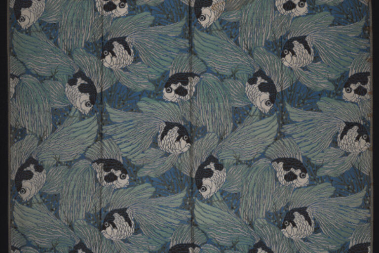 Furnishing Fabric with Goldfish Motif