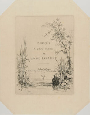 Title page for the series “12 Croquis à l’eau-forte par Maxime Lalanne”