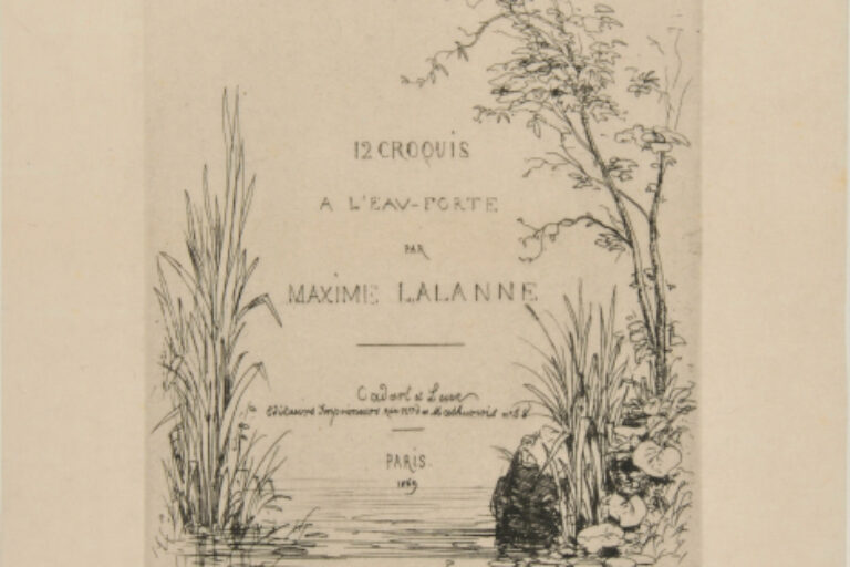 TITLE PAGE FOR THE SERIES "12 CROQUIS À L'EAU-FORTE PAR MAXIME LALANNE"
