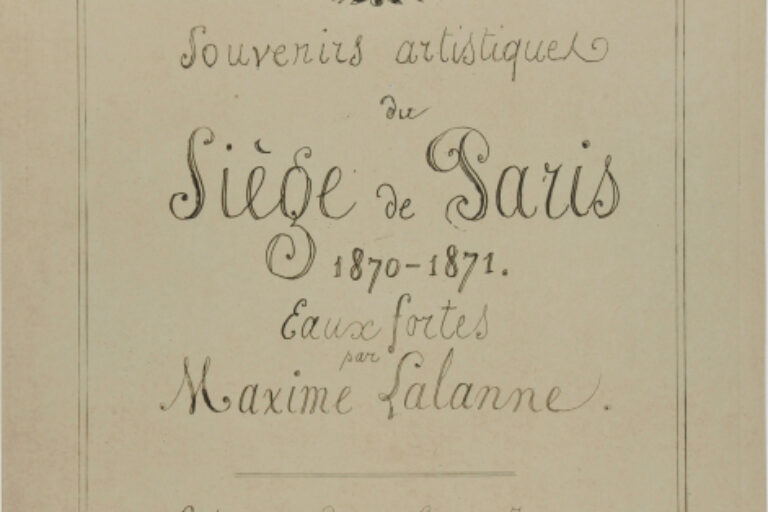 TITLE PLATE FROM THE SERIES "SOUVENIRS ARTISTIQUES DU SIÈGE DE PARIS, 1870-1871"