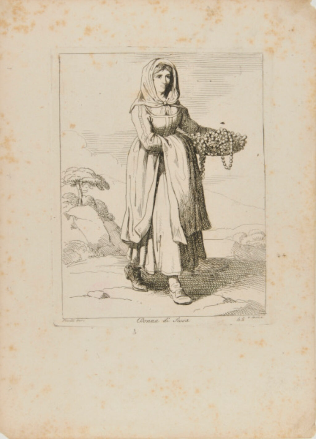 from the book “Nuova Raccolta di cinquanta motivi Pittoreschi e Costumi di Roma, incisi all’Acqua forte da Bartolomeo Pinelli Romano” (Rome: Presso Lorenzo Lazzari, 1810)