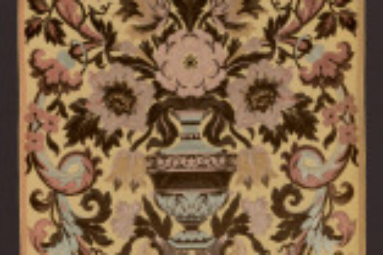BAROQUE REVIVAL VOIDED CISELÉ VELVET WITH CENTRAL URN AND FLORAL BOUQUET