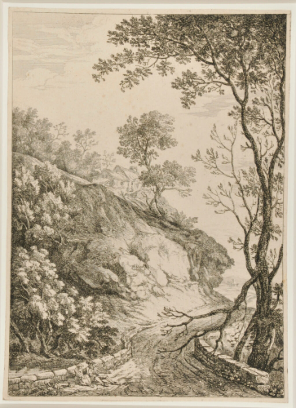 Landscape with Couple Sitting by Roadside