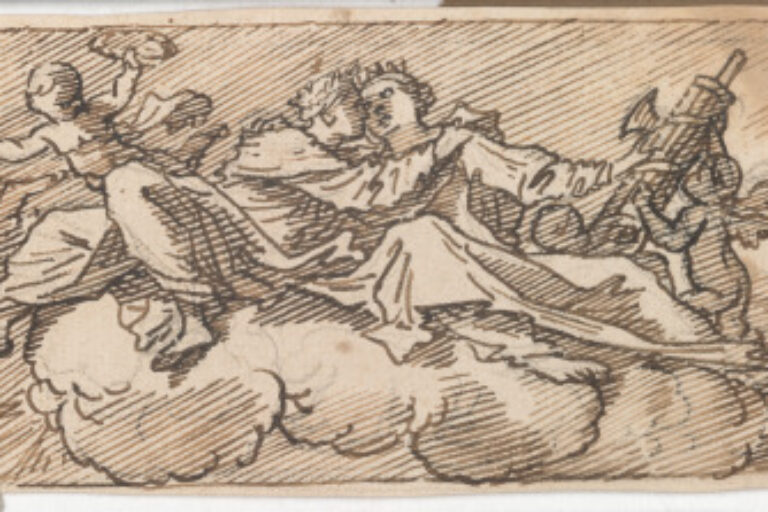 TWO ALLEGORICAL FIGURES ATTENDED BY PUTTI