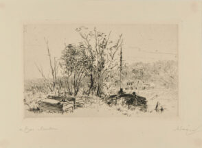 À Bas-Meudon, with Boat Docked, and crates on the shore