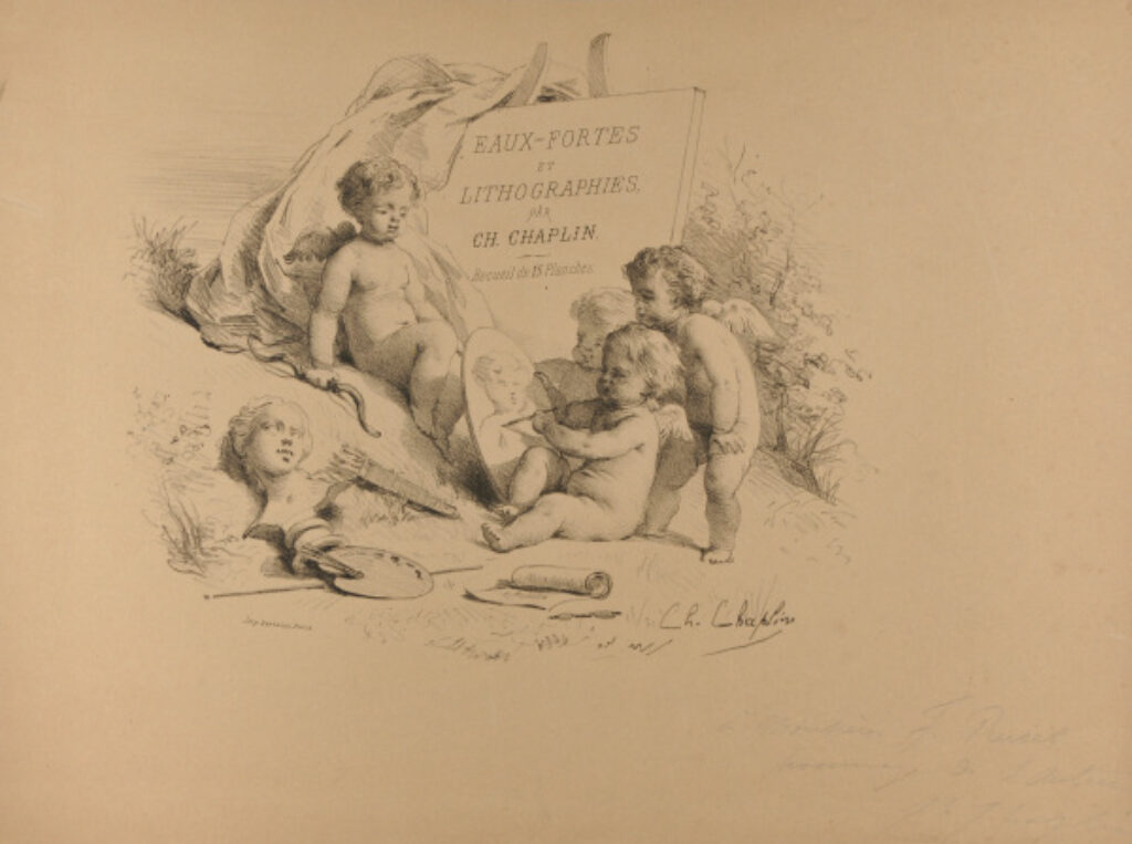 Title plate from the series “Eaux-fortes et lithographies par Chaplin: Recueil de 15 planches”