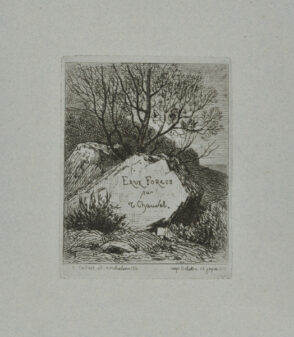 Title plate from the series “Eaux fortes par T. Chauvel”