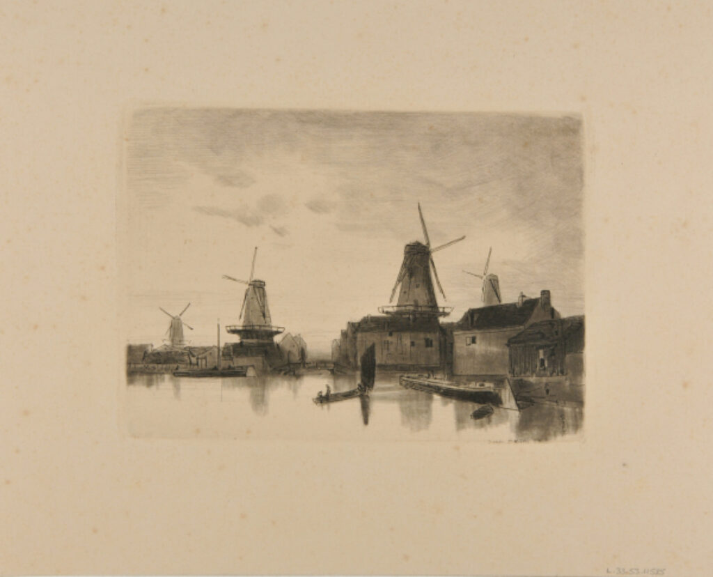 Windmills by a River