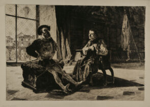 Macchiavelli and Cosimo de’ Medici seated in the Palazzo Vecchio in Florence