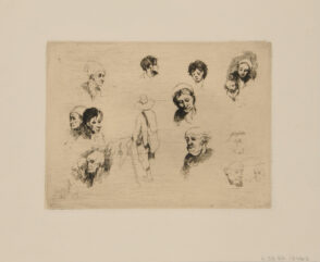 Croquis divers, têtes