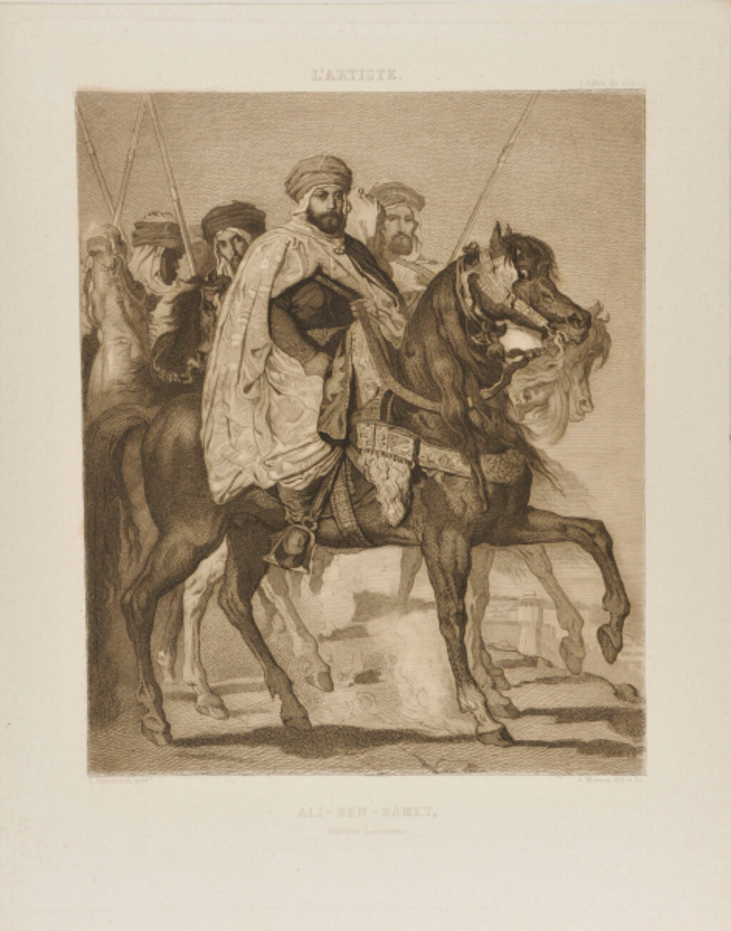 Ali-Ben-Hamet, Caliph of Constantinople and Chief of the Haractas, Followed by his Escort