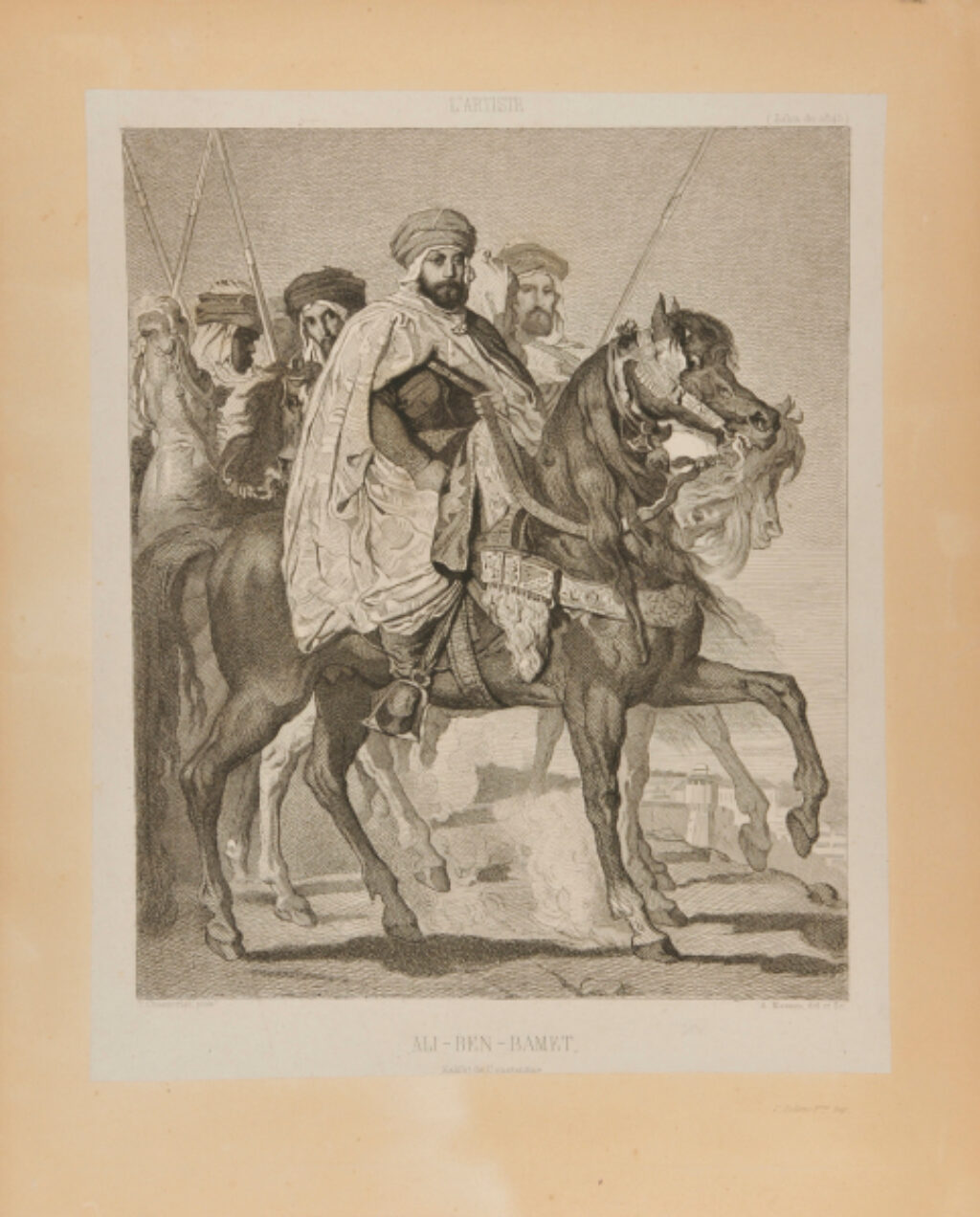 Ali-Ben-Hamet, Caliph of Constantinople and Chief of the Haractas, Followed by his Escort