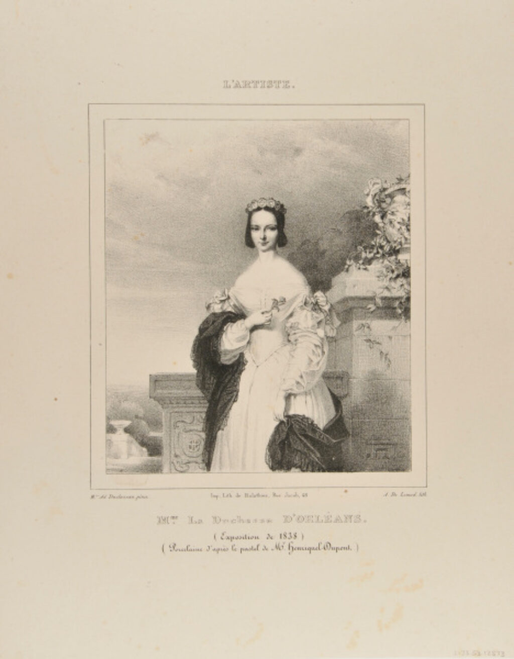 Madame la Duchesse d’Orléans (Exposition de 1838) (Porcelaine d’après le pastel de Mr. Henriquet-Dupont), after Mme. Ad. Ducluzeau