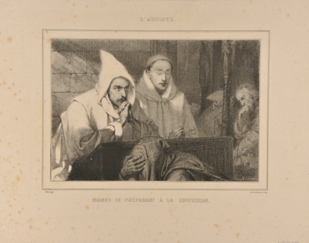 Moines se Préparant à la Confession