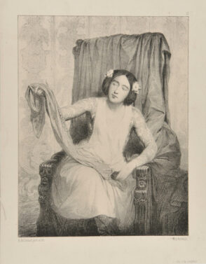 Jeune Fille Brodant une Écharpe