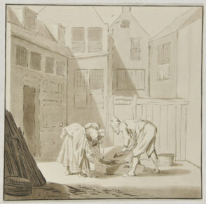 Les Deux bouchers dans une cour