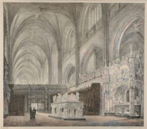 Vue du l’intérieur du cour du l’église du Brou du Bourg, départment de l’Ain