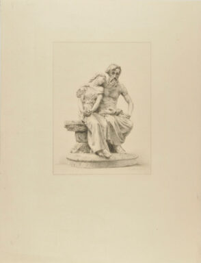 Old man with his arms around young girl