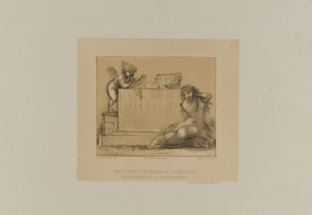 Fac-simile d’un Dessin de P.P. Prud’hon pour l’Adresse de la Veuve Merlen