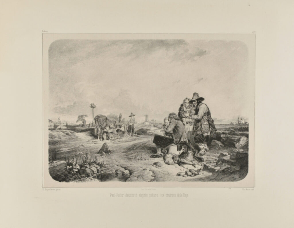 Paul Potter dessinant d’après nature aux environs de la Haye