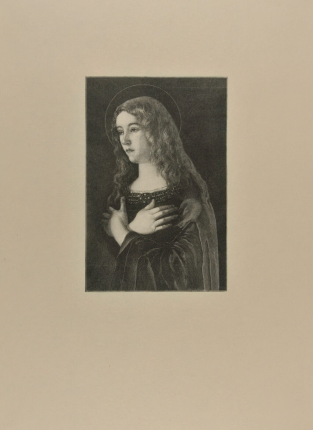 (Saint praying, seen from the left)