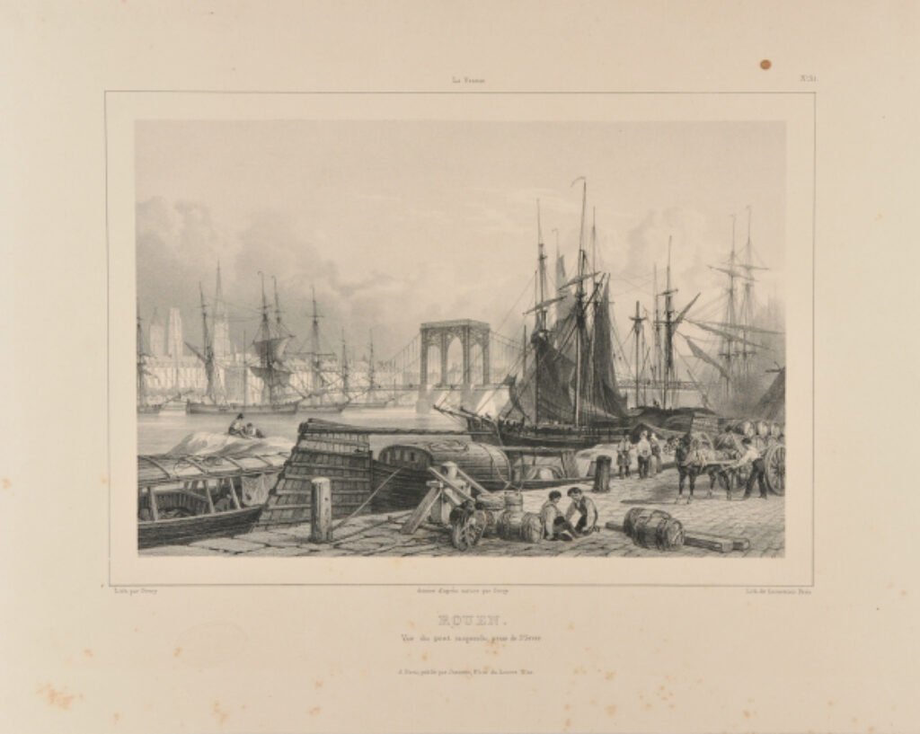 Rouen. Vue du pont suspendu, prise de St. Sever