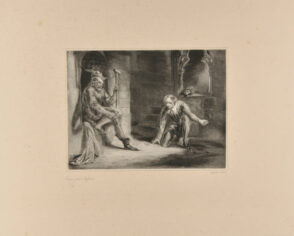 Man, Kneeling, Counting Money on the Floor