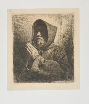 Tête de moine en prière