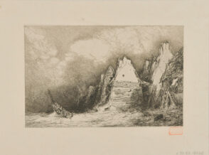 Village normand avec ruine à trois tours