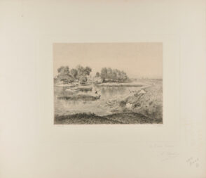 Landscape with Man Fishing on an Island in a River