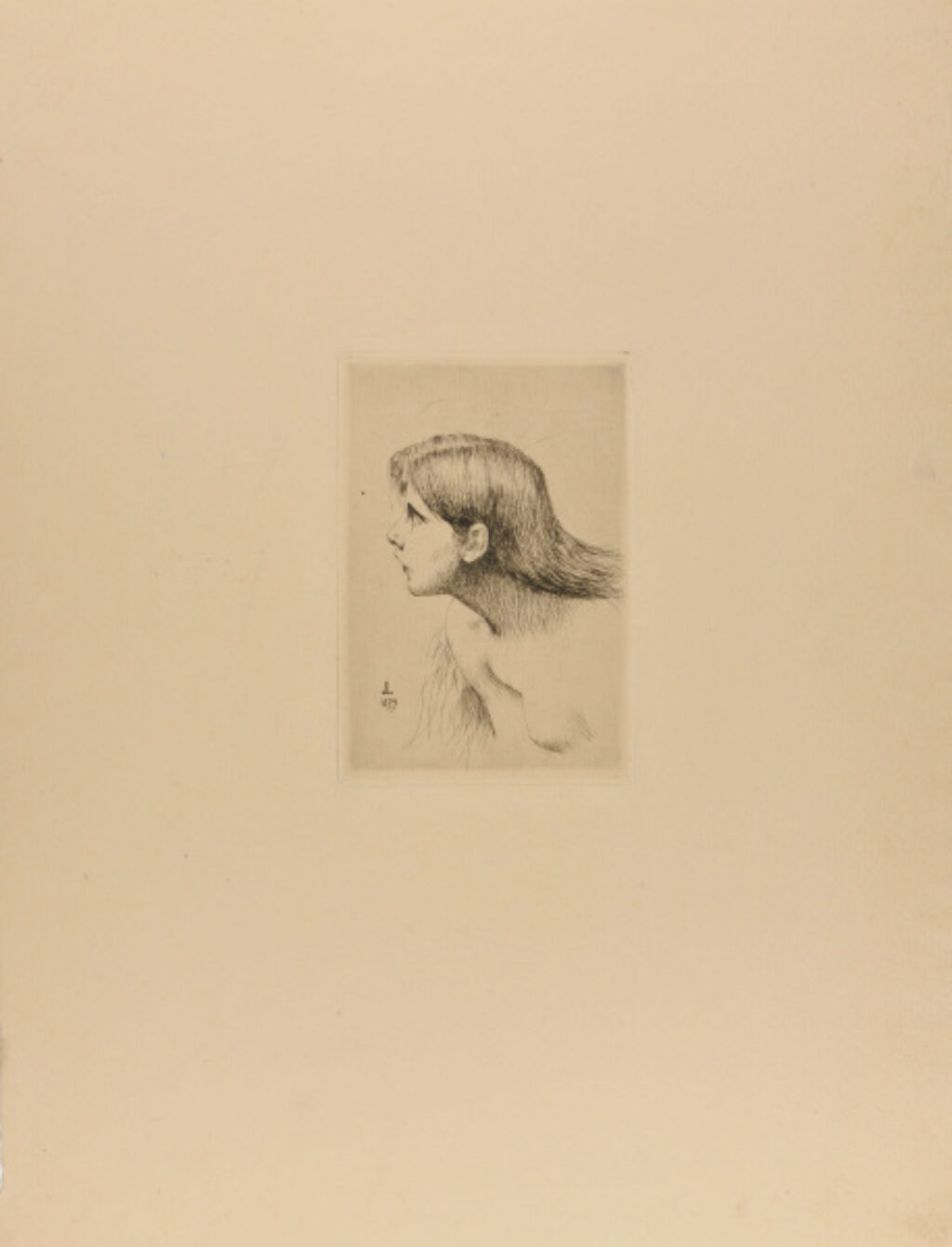 Head of a Girl, study for “Femme Nue Agenouillée”