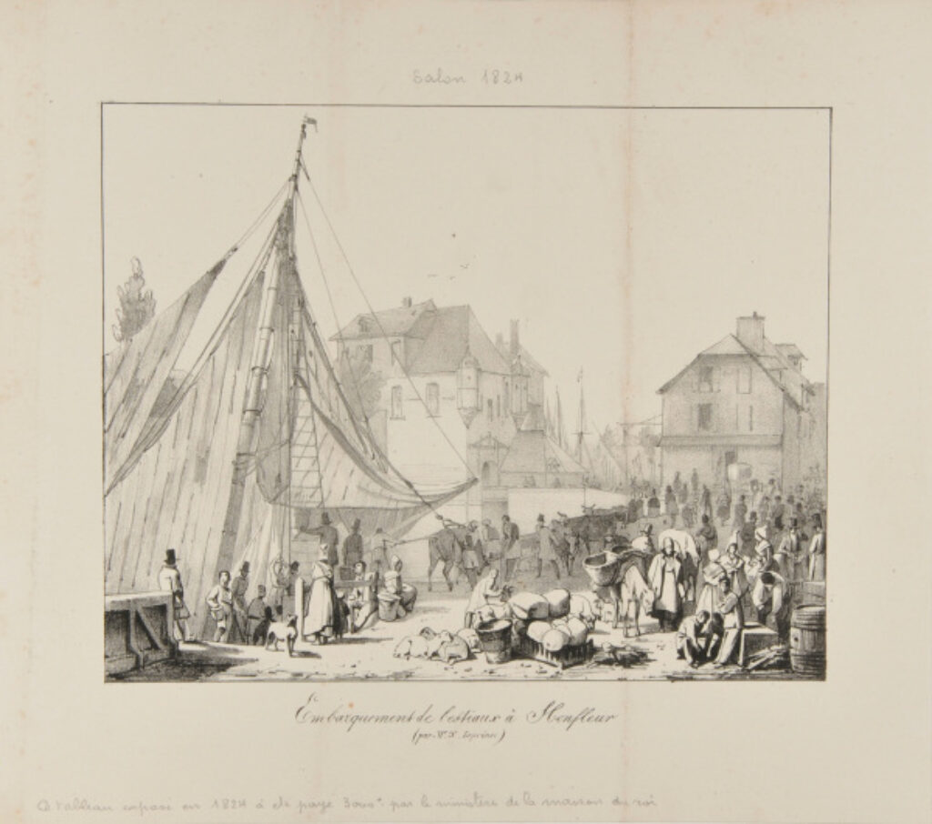 Embarquement de l’estiaux à Honfleur